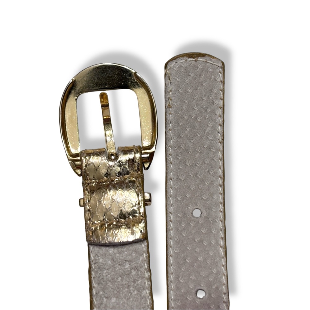 DIOR Gold Snakeskin Belt Gold Hardware Size SM VINTAGE - Picture 7 of 9